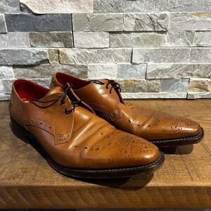 Jeffery West Brown England Made Leather Dress Shoes Size 8 Derby